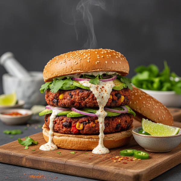 Zesty Spicy Vegan Bean Burgers recipe