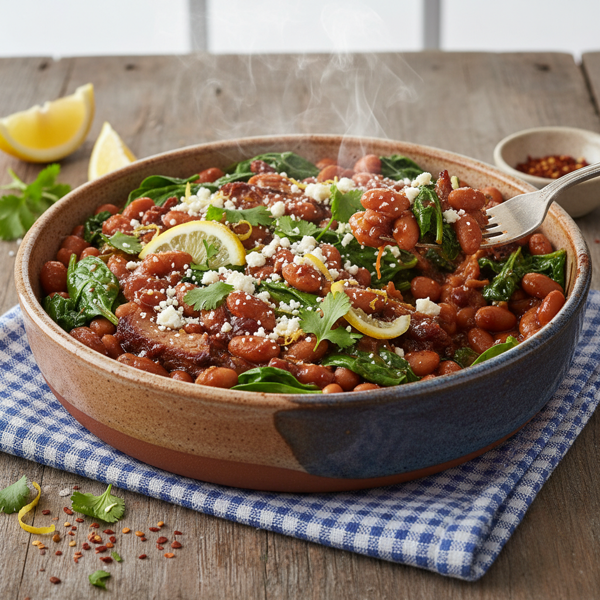 Zesty Spinach and BBQ Baked Beans Medley recipe