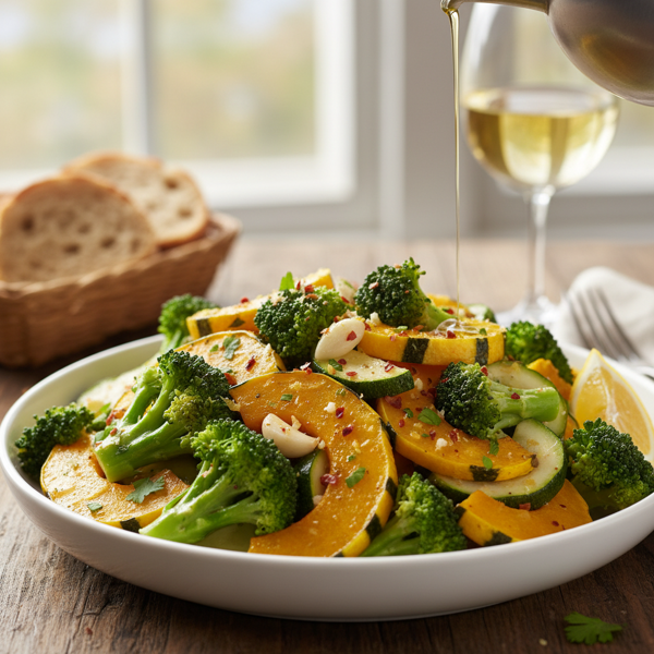 Zesty Steamed Broccoli with Garlic-Infused Squash recipe