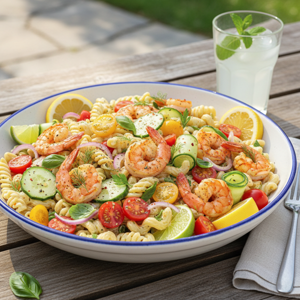 Zesty Summer Shrimp Pasta Salad recipe