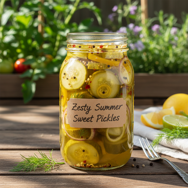 Zesty Summer Sweet Pickles recipe