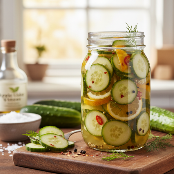 Zesty Sweet-Hot Pickled Cucumbers recipe