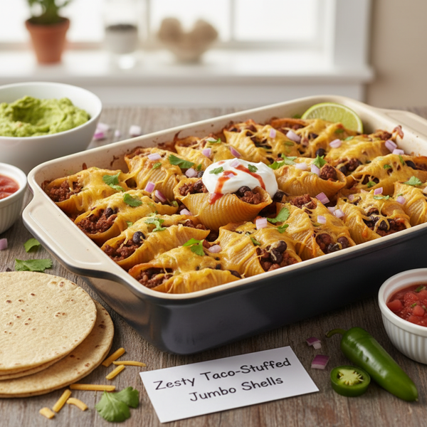 Zesty Taco-Stuffed Jumbo Shells recipe