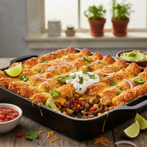 Zesty Taco Tater Tot Bake recipe