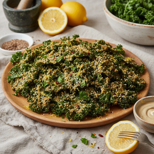 Zesty Tahini Kale Chips recipe