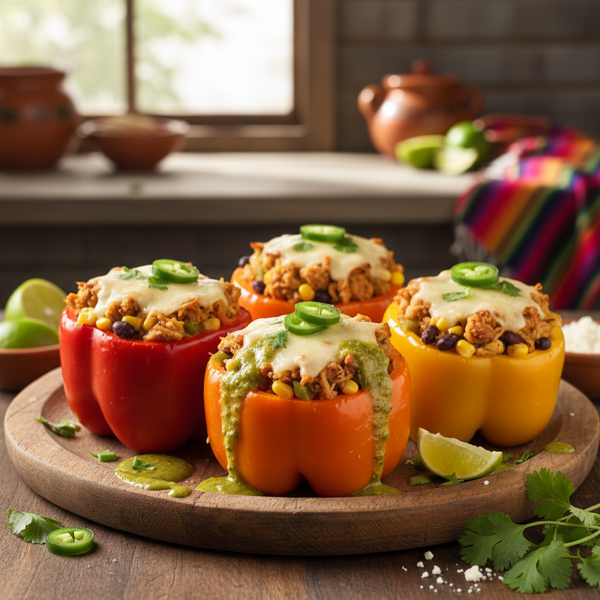 Zesty Tamale-Stuffed Bell Peppers recipe