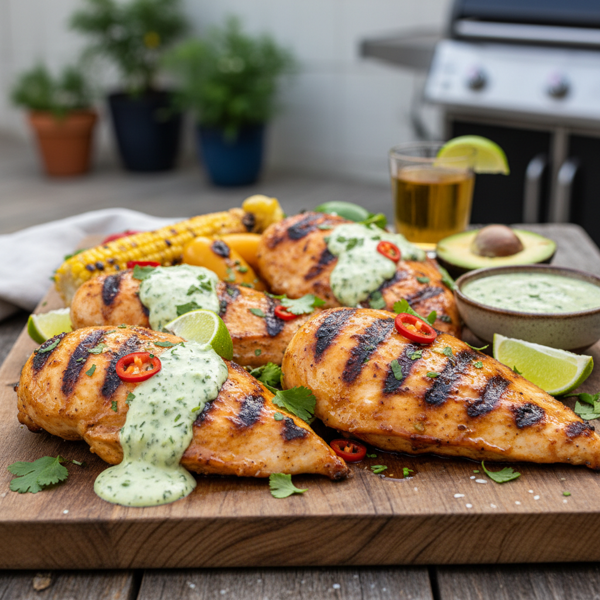 Zesty Tequila Lime Grilled Chicken with Creamy Dressing recipe
