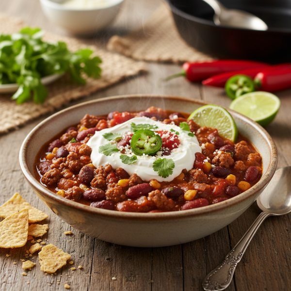 Zesty Tex-Mex Beef Chili recipe