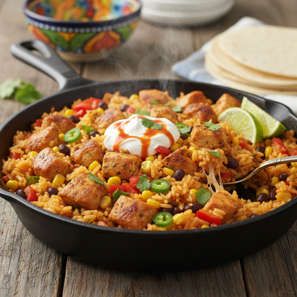 Zesty Tex-Mex Chicken Rice Skillet recipe