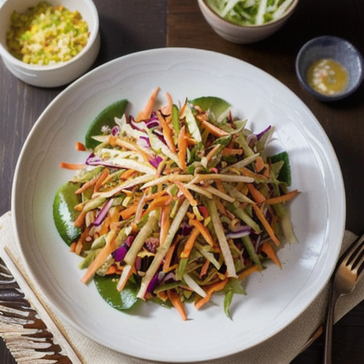 Zesty Thai-Infused Asian Slaw with Crunchy Vinaigrette recipe