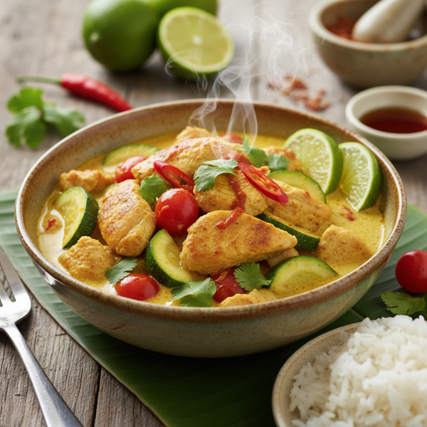 Zesty Thai Chicken Curry with Zucchini and Cherry Tomatoes recipe