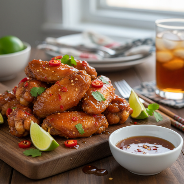 Zesty Thai Chili Glazed Chicken Wings recipe