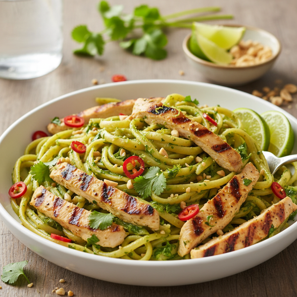 Zesty Thai Cilantro Chicken Linguine recipe