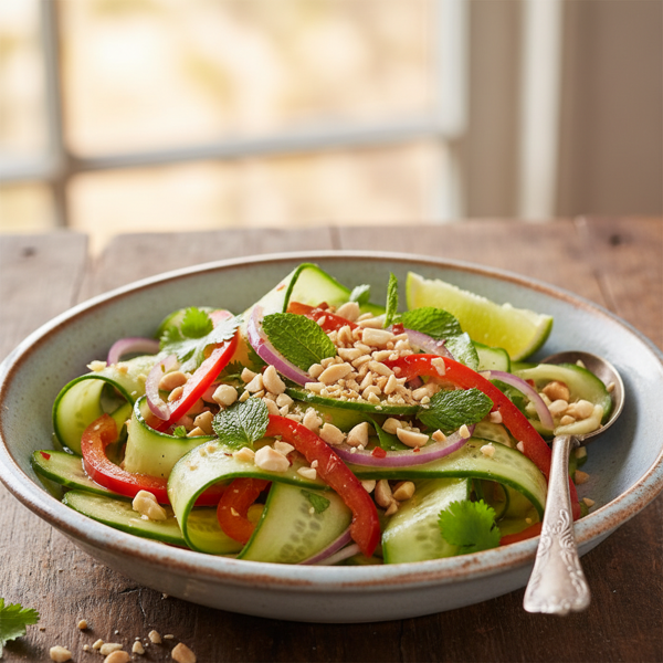 Zesty Thai Cucumber Salad with Peanuts recipe