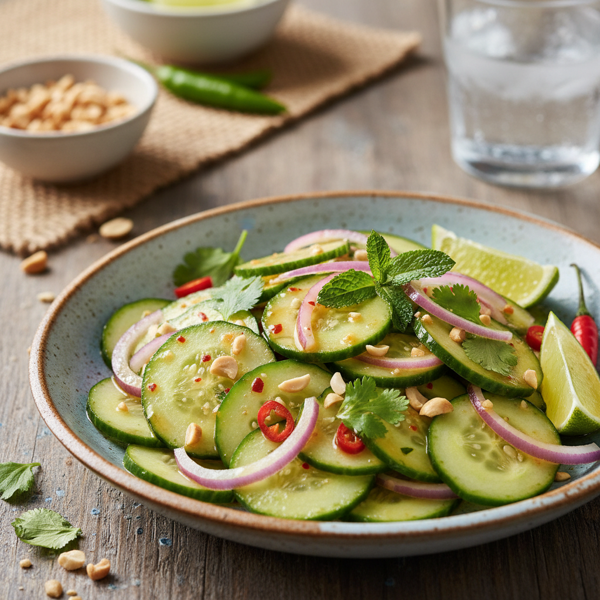 Zesty Thai Cucumber and Onion Salad recipe