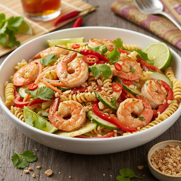 Zesty Thai Shrimp Pasta Salad recipe