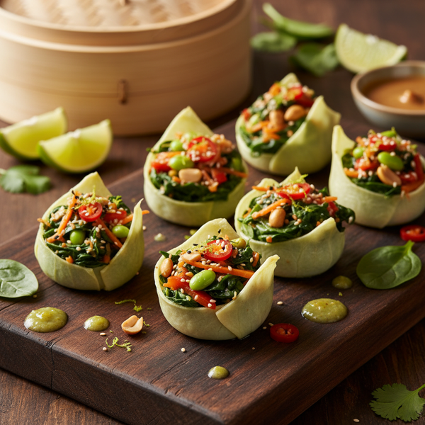 Zesty Thai Spinach Delight Cups recipe