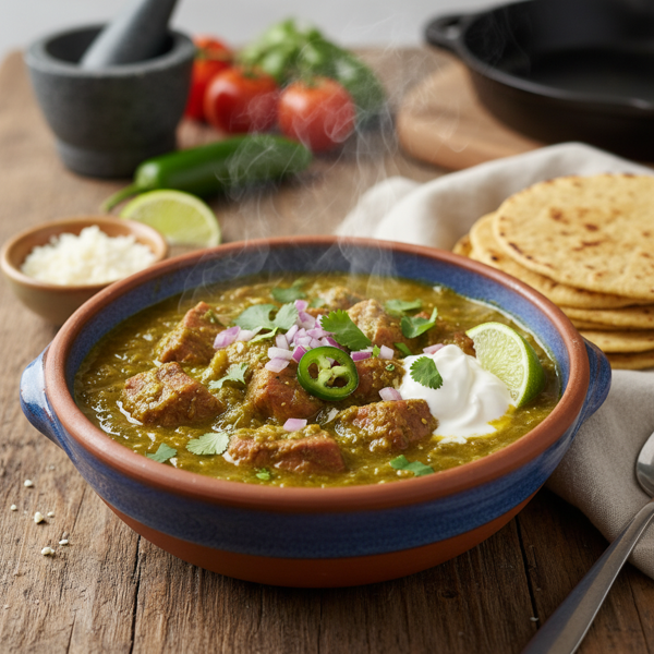 Zesty Tomatillo Pork Chili Verde recipe