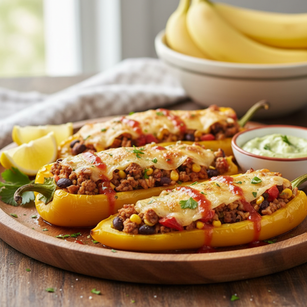 Zesty Turkey-Stuffed Banana Peppers recipe