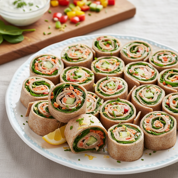 Zesty Veggie Ranch Pinwheels recipe