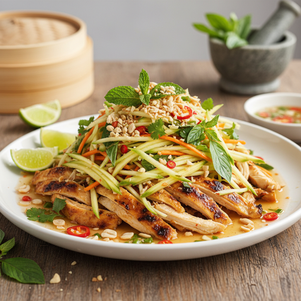 Zesty Vietnamese Chicken Salad with Herbs and Crunch recipe