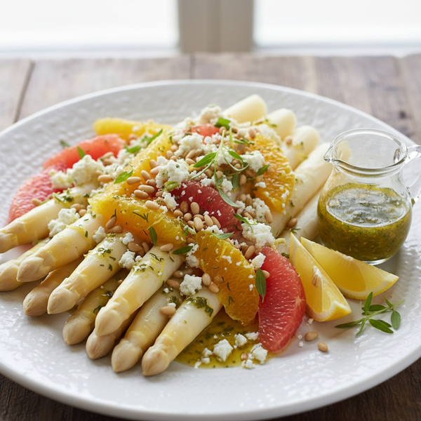 Zesty White Asparagus Salad with Fresh Tarragon Vinaigrette recipe