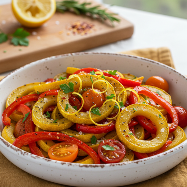 Zesty Yellow Squash and Red Pepper Medley recipe