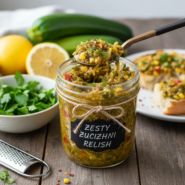 Zesty Zucchini Relish Delight recipe