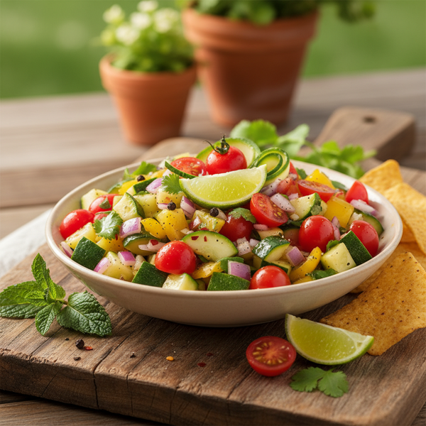 Zesty Zucchini Tomato Salsa recipe