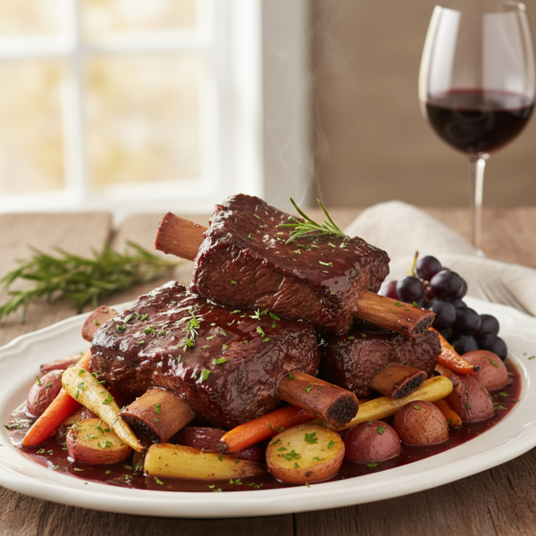 Zinfandel-Infused Braised Beef Short Ribs recipe