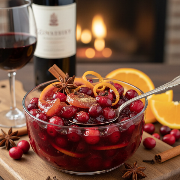 Zinfandel-Spiced Cranberry-Orange Compote recipe