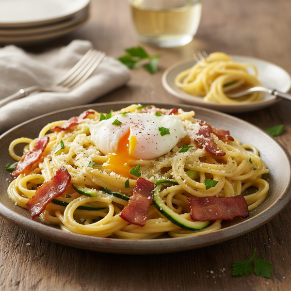 Zucchini Bacon Carbonara Delight recipe