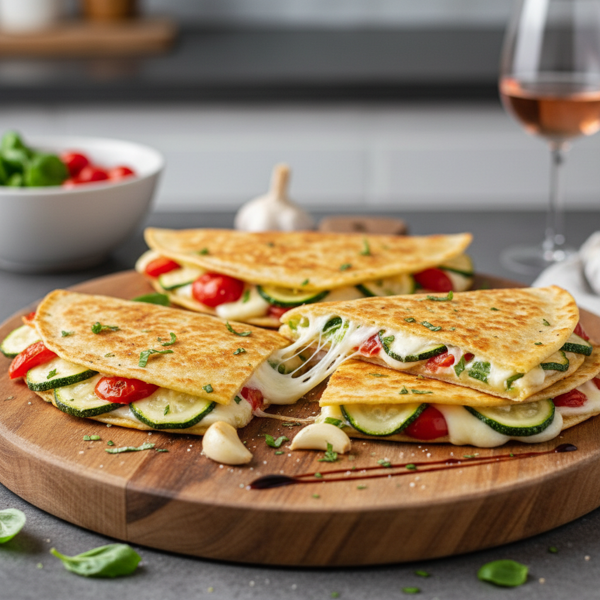 Zucchini Tomato Mozzarella Delight Quesadillas recipe