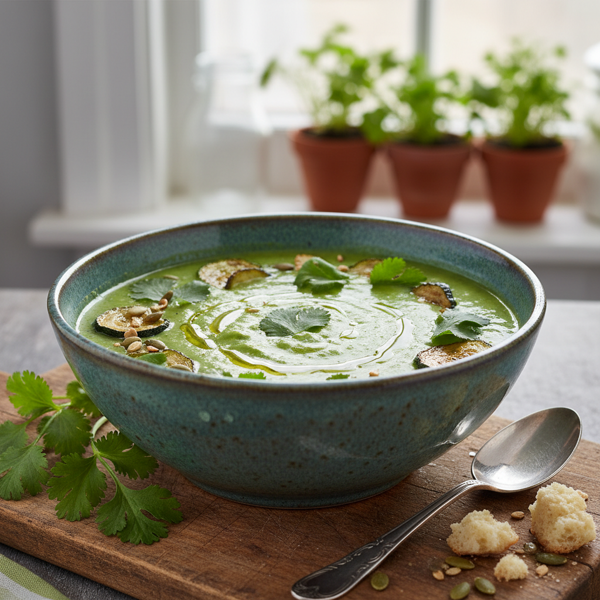 Zucchini Velvet Soup with Cilantro recipe