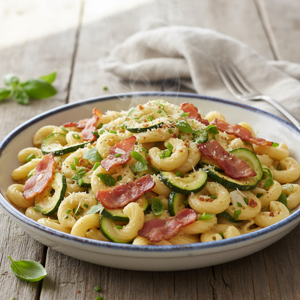 Zucchini & Bacon Pasta Delight recipe