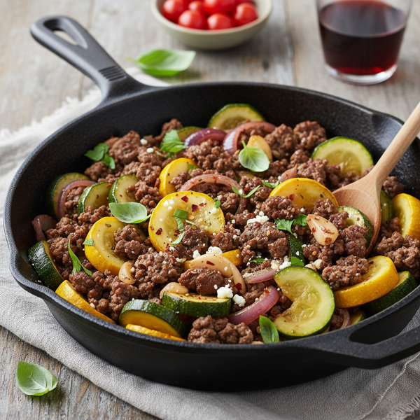 Zucchini & Beef Delight Skillet recipe
