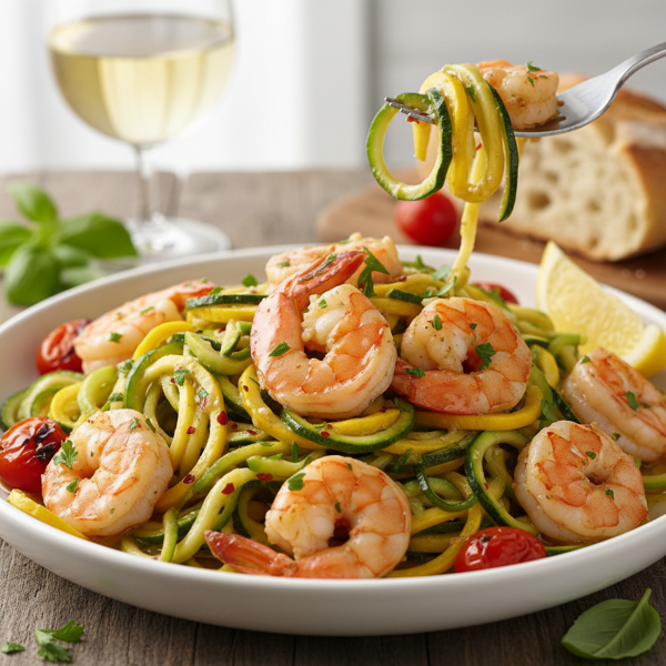 Zucchini & Yellow Squash Shrimp Scampi recipe