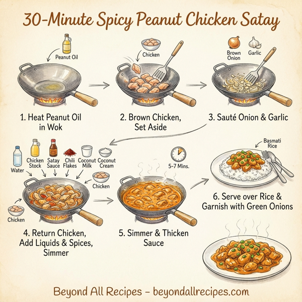 30-Minute Spicy Peanut Chicken Satay instructions