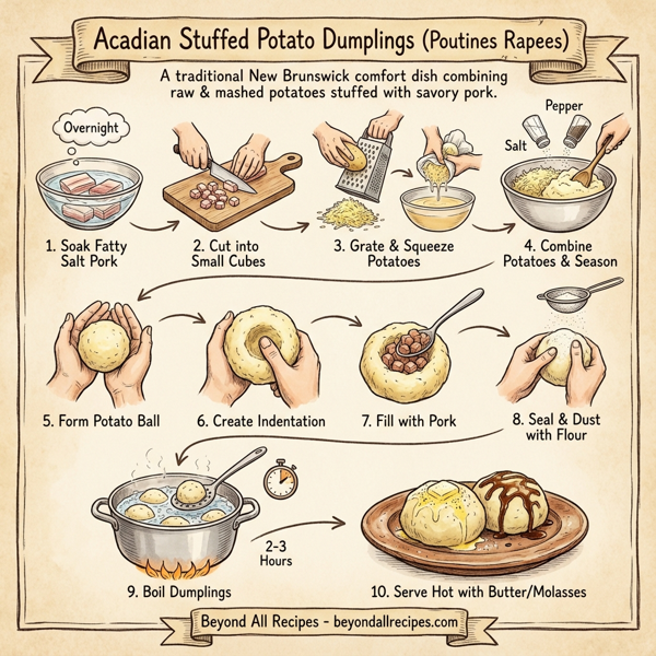 Acadian Stuffed Potato Dumplings instructions
