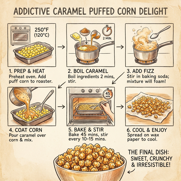 Addictive Caramel Puffed Corn Delight instructions