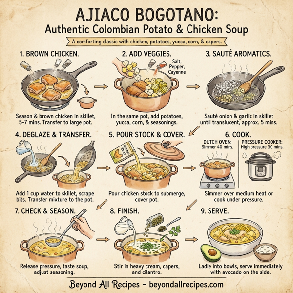 Ajiaco Bogotano: Authentic Colombian Potato & Chicken Soup instructions
