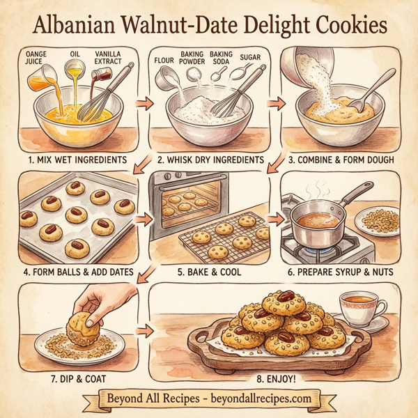 Albanian Walnut-Date Delight Cookies instructions
