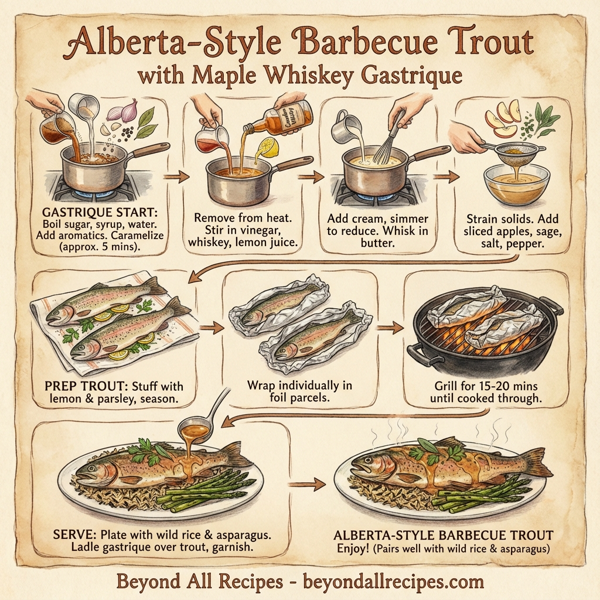 Alberta-Style Barbecue Trout with Maple Whiskey Gastrique instructions