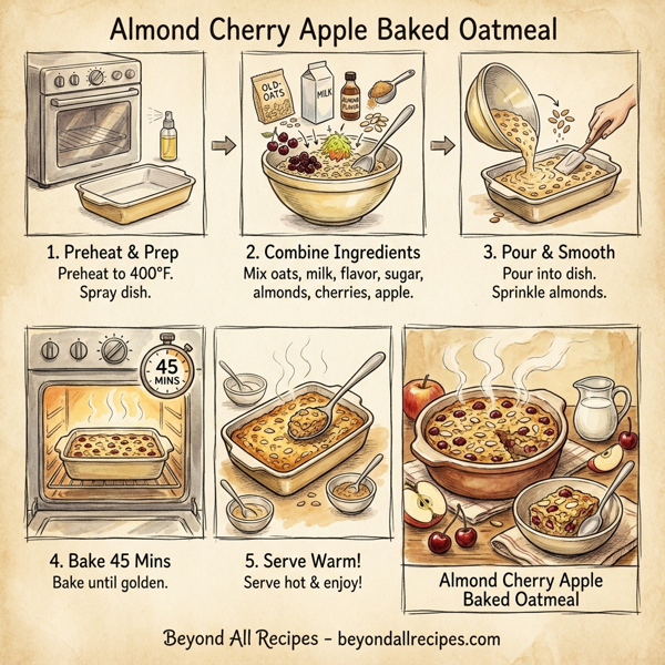 Almond Cherry Apple Baked Oatmeal instructions