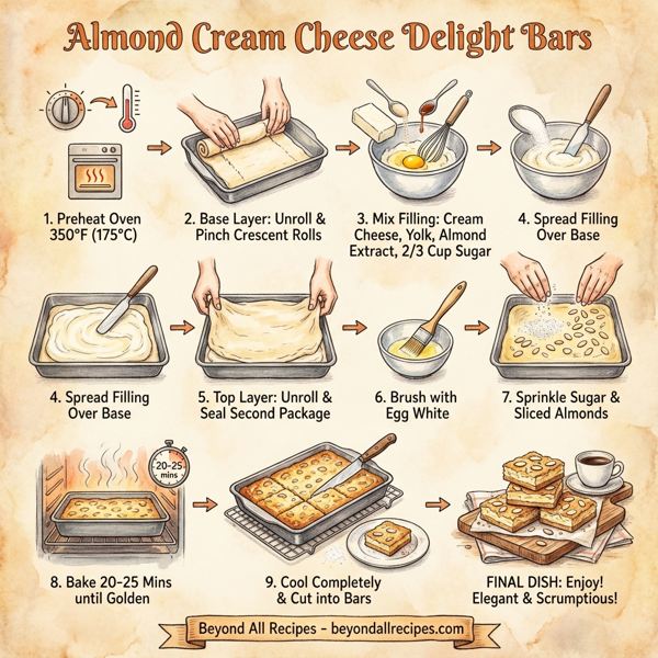 Almond Cream Cheese Delight Bars instructions