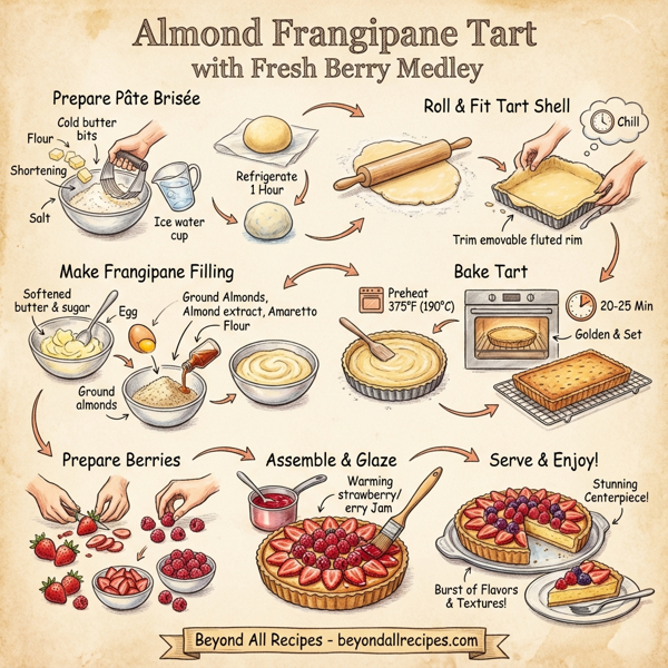 Almond Frangipane Tart with Fresh Berry Medley instructions