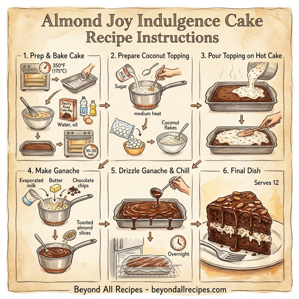 Almond Joy Indulgence Cake instructions