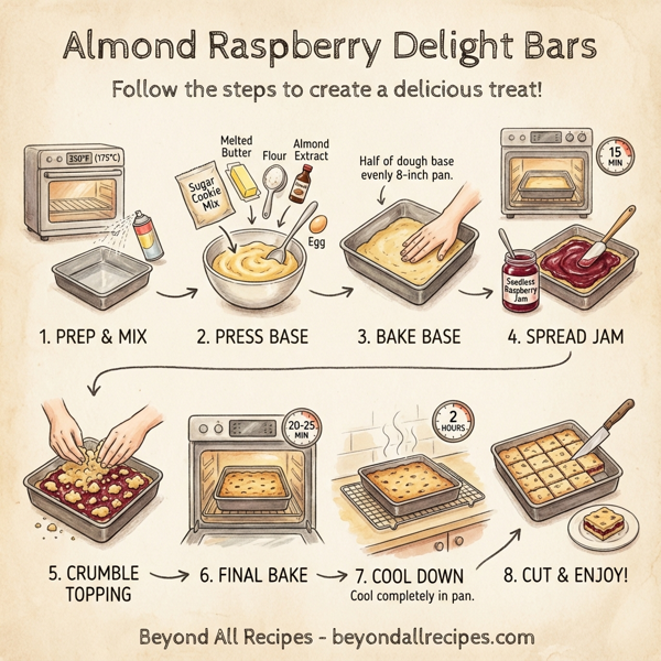 Almond Raspberry Delight Bars instructions