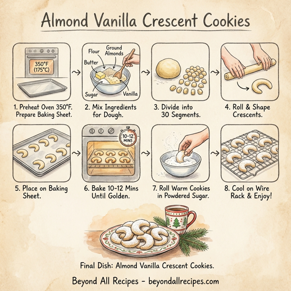Almond Vanilla Crescent Cookies instructions