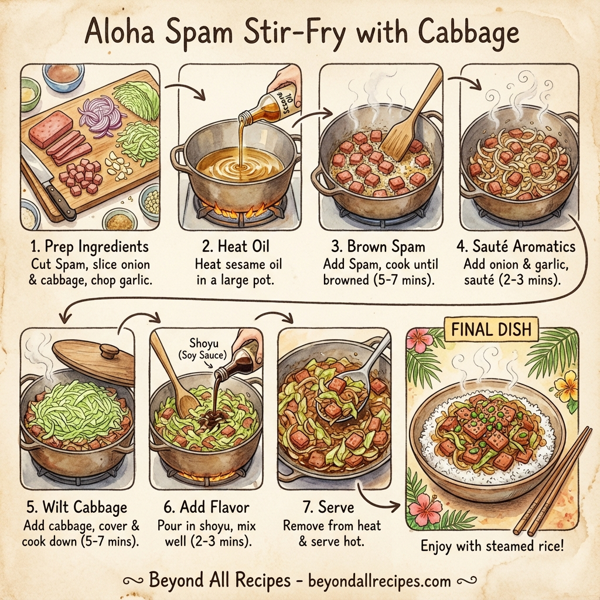 Aloha Spam Stir-Fry with Cabbage instructions